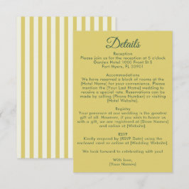 Citrus Yellow Olive Green and Ivory Wedding Detail Tilläggskort