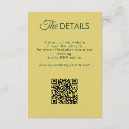Citrus Yellow Olive Green and Ivory Wedding Detail Tilläggskort
