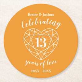 Citrusårsdagen 13 år party gult underlägg papper rund