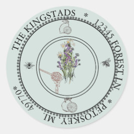 citrusbin på blomadressetiketten runt anpassningsb runt klistermärke