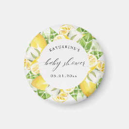 citrusciton frukt, blomma, babyduschmonogram magnet
