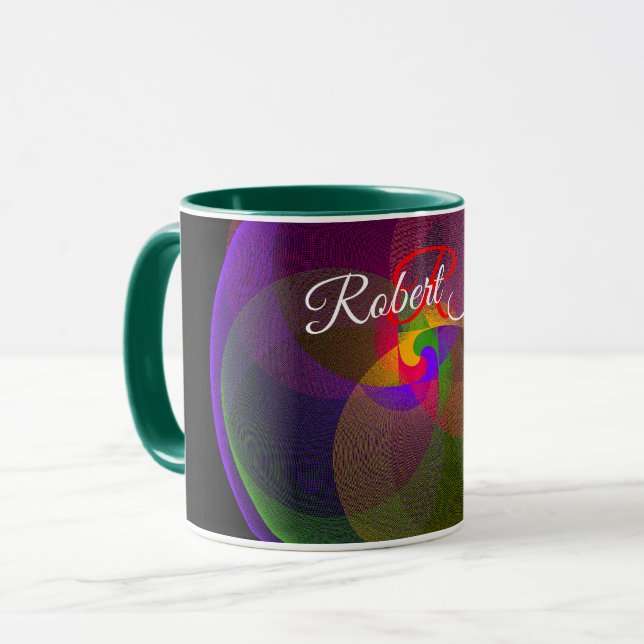 Citrusfärgsblandning Geometrisk kaffemugge Mugg (Framsida vänster)