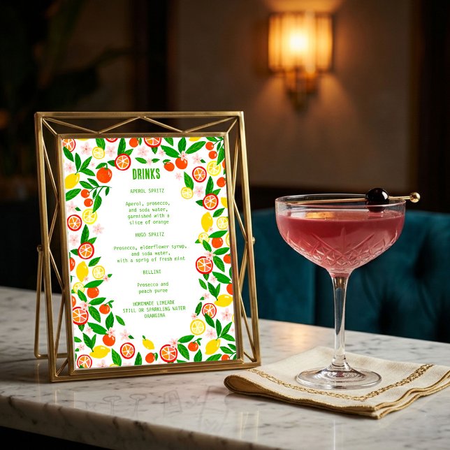 Citrusfirande CUSTOM DRINKS Sommarfrukt Meny (Citrus Celebration CUSTOM DRINKS Summer Fruit Menu
)