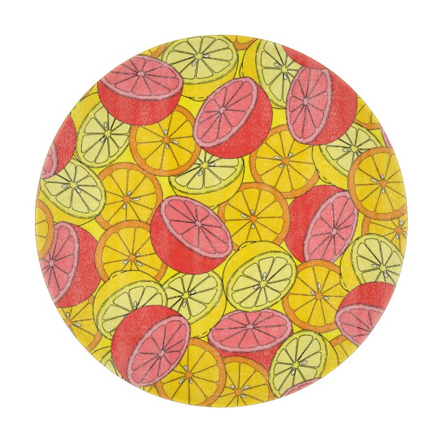 Citrusfrukt, Bright Sömlösa Mönster (Framsidan)