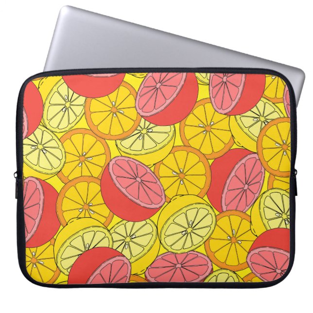 Citrusfrukt, Bright Sömlösa Mönster Laptop Fodral (Framsidan)