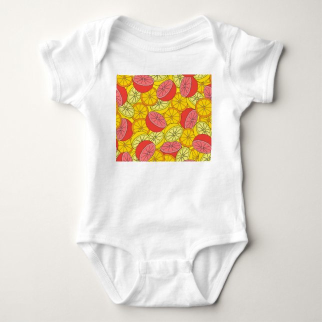 Citrusfrukt, Bright Sömlösa Mönster T Shirt (Framsida)