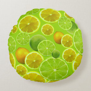 Citrusfrukt, citronfrukt, citronfrukter och pärlg rund kudde