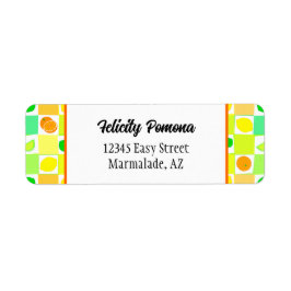 Citrusfrukt, citrusfrukt, Mönster, redigerbar, cit Returadress Etikett