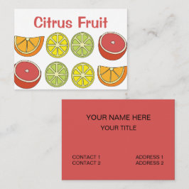 Citrusfrukt Färgrik Tropisk Nutrition Visitkort