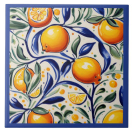 Citrusfrukt i mönster, Italien Kakelplatta