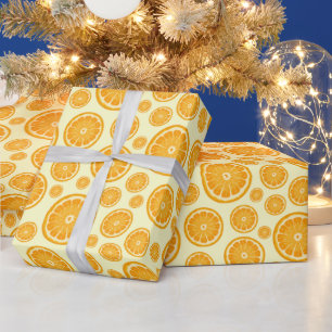 Citrusfrukt i orange Segment Presentpapper