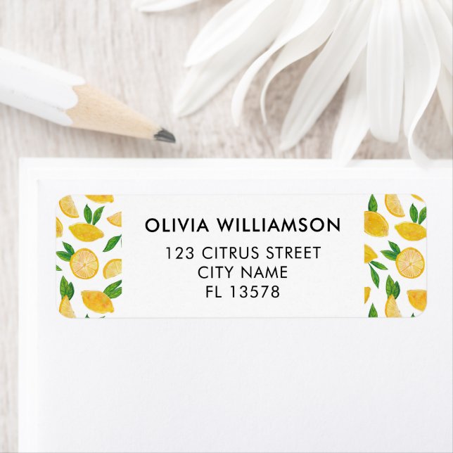Citrusfrukt Lemon Returadress Etikett (Insitu)
