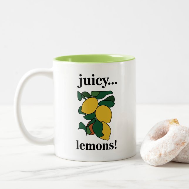 Citrusfrukt Lemon  Två-Tonad Mugg (Med munk)