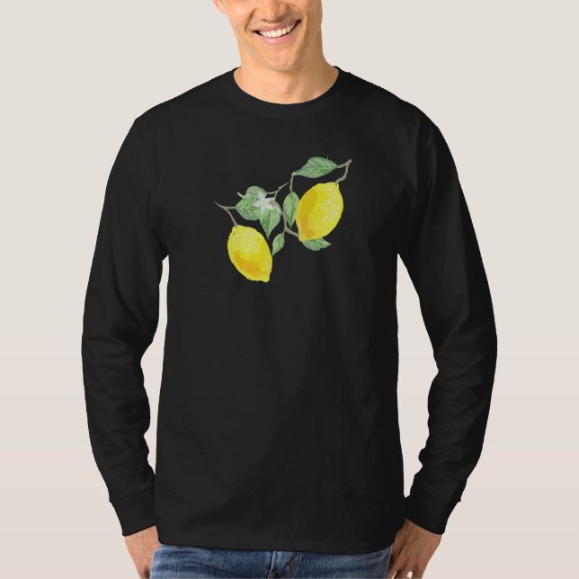 Citrusfrukt med Grönt Löv T Shirt (Framsida)