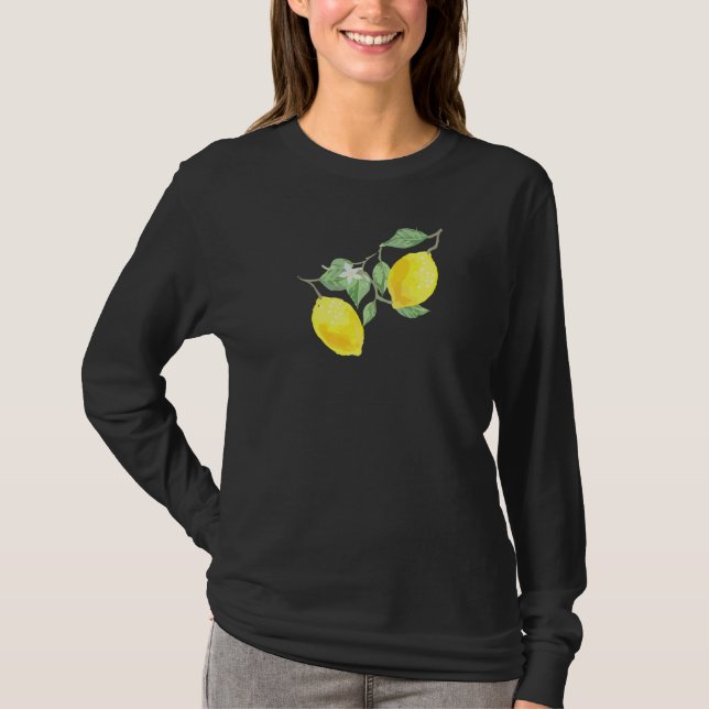 Citrusfrukt med Grönt Löv T Shirt (Framsida)