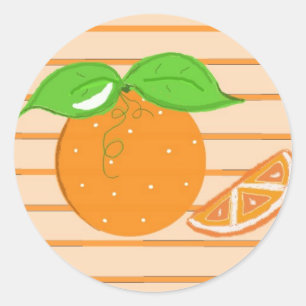 Citrusfrukt Runt Klistermärke