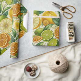 Citrusfruktblandning sommarpresentpapper presentpapper