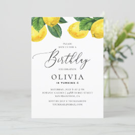 Citrusfruktcitruscitruscitron barns födelsedag inbjudningar