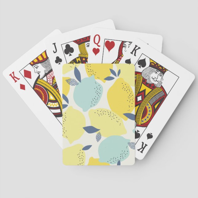Citrusfrukter, levande, sömlös mönster. casinokort (Baksidan)