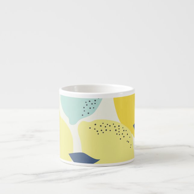 Citrusfrukter, levande, sömlös mönster. espressomugg (Framsidan)