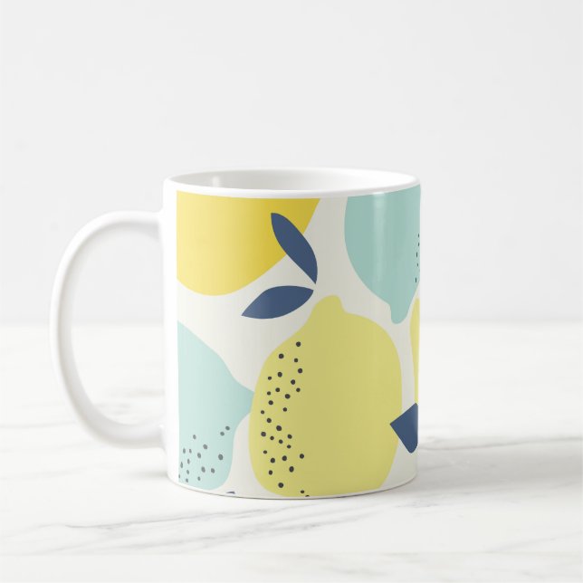 Citrusfrukter, levande, sömlös mönster. kaffemugg (Vänster)