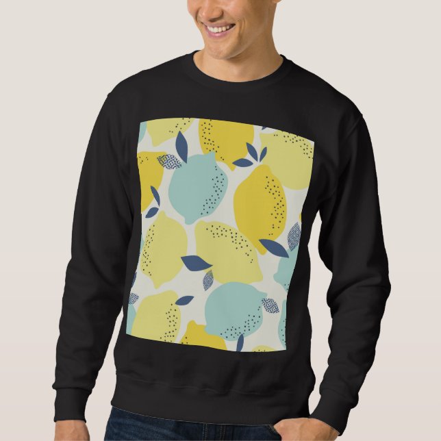 Citrusfrukter, levande, sömlös mönster. lång ärmad tröja (Framsida)