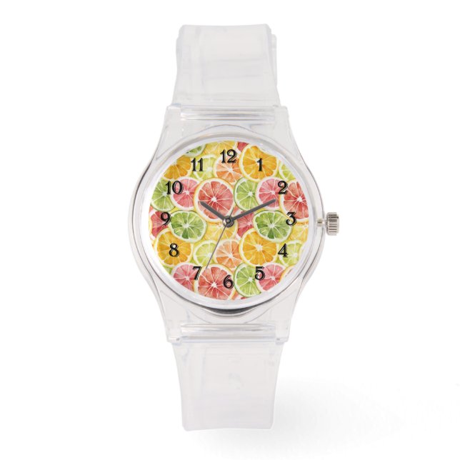 Citrusfrukter Lime Citron Apelsin Grapefrukt Armbandsur (Framsida)