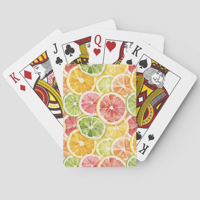 Citrusfrukter Lime Citron Apelsin Grapefrukt Casinokort (Baksidan)