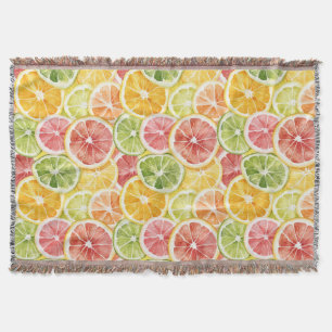 Citrusfrukter Lime Citron Apelsin Grapefrukt Filt