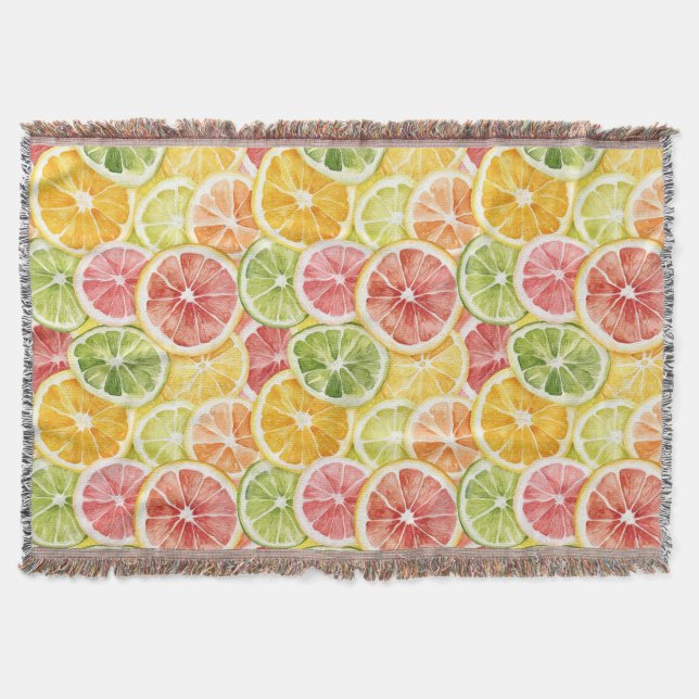 Citrusfrukter Lime Citron Apelsin Grapefrukt Filt (Framsidan)