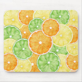 Citrusfrukter, Orange, kalk och citronfruktskivor Musmatta