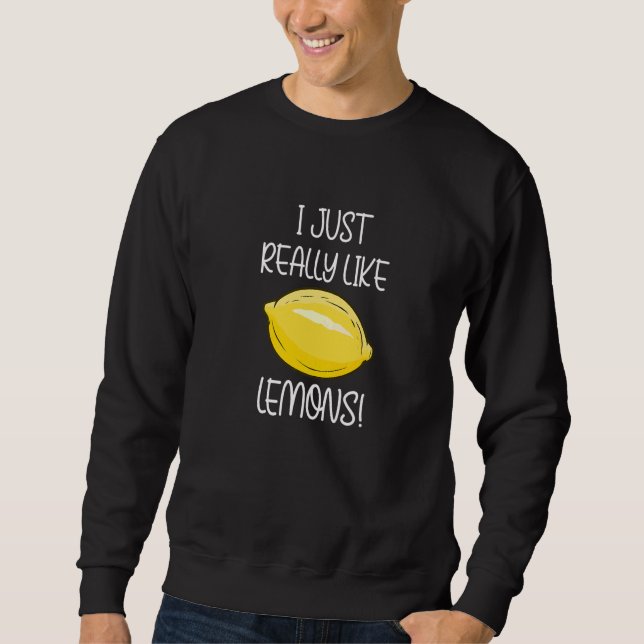 Citrusfrukter Sommar Lemonad Vitaminer Lång Ärmad Tröja (Framsida)