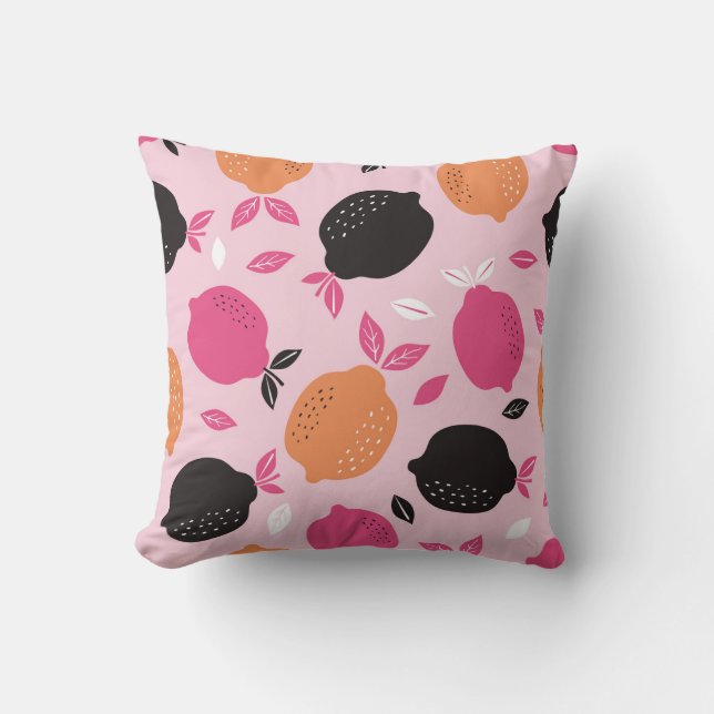 Citrusfrukter, vintage textil mönster. kudde (Framsida)