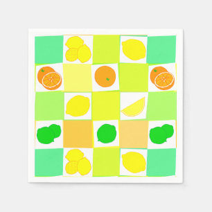 Citrusfruktmönster med lime och apelsin pappersservett