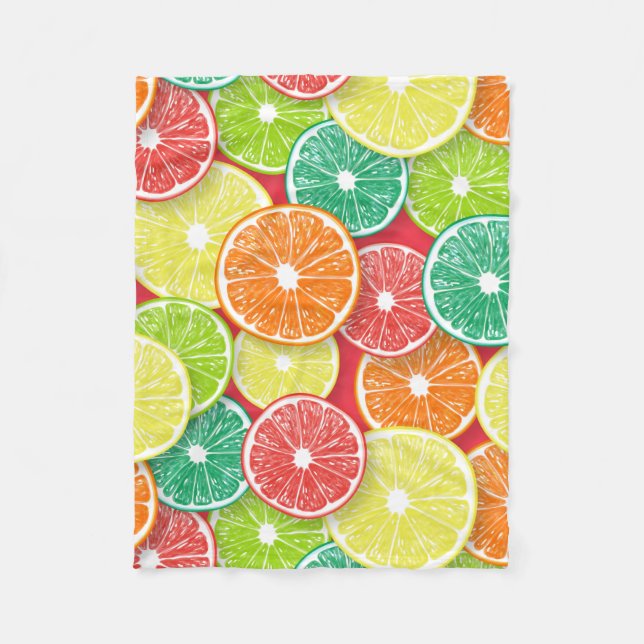 Citrusfruktskivor art. 2 fleecefilt (Framsidan)