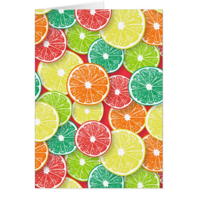 Citrusfruktskivor art. 2 hälsningskort (Framsidan)