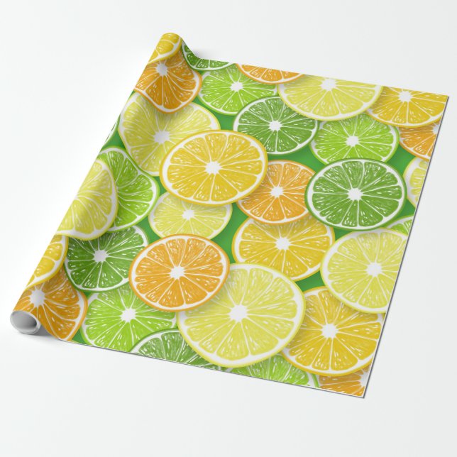 Citrusfruktskivor art. 3 presentpapper (Utrullad)