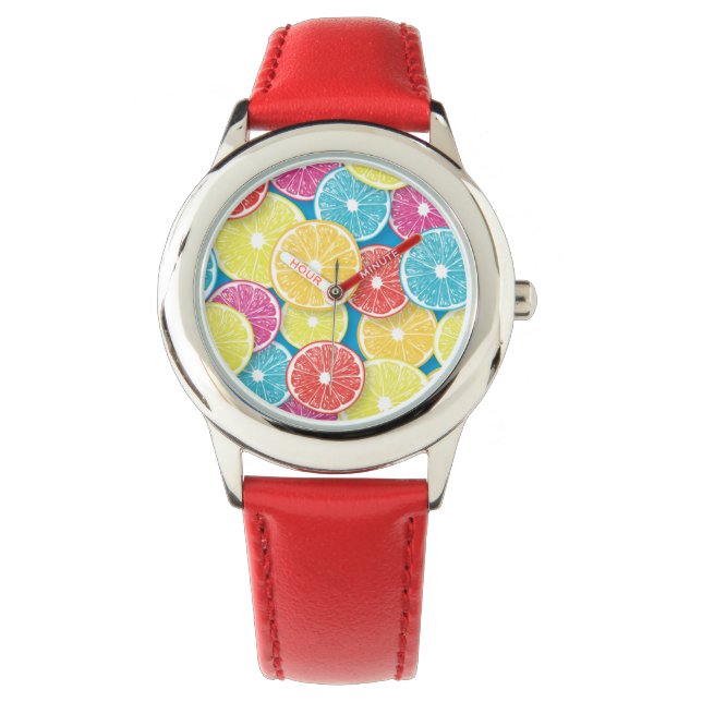 Citrusfruktsskivor Armbandsur (Framsida)