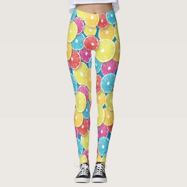 Citrusfruktsskivor Leggings (Framsida)