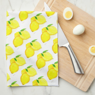 Citrusfruktvattenfärg Citrus Mönster Land Kökshandduk