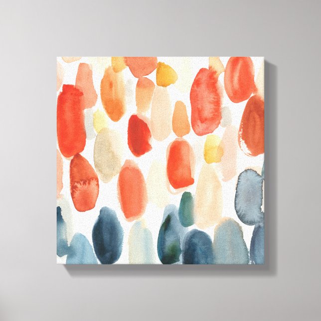 Citrussäsong - Coral och Blue Stones Canvastryck (Framsida)