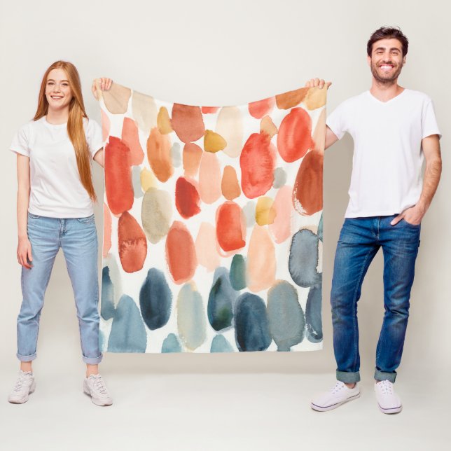 Citrussäsong - Coral och Blue Stones Fleecefilt (På plats)