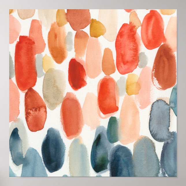 Citrussäsong - Coral och Blue Stones Poster (Framsidan)