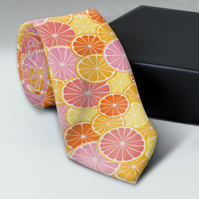 Citrusskivor - färglös huvudsiga slips (Trendy Neck Tie Pattern)