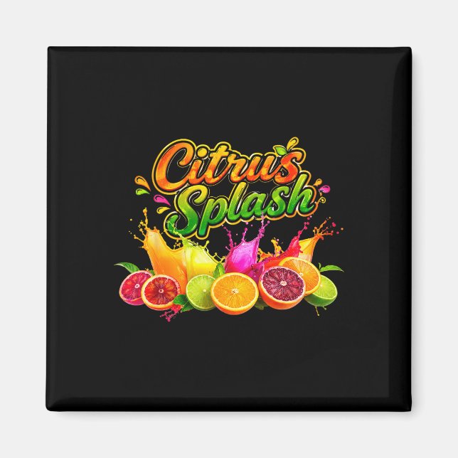 Citrusstänk sommarlov frukt grafik  magnet (Framsidan)