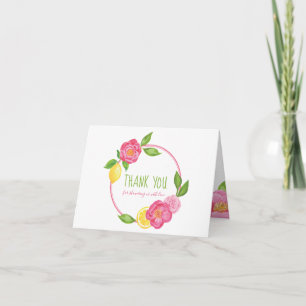 Citrust blom- baby showertack för citron tack kort