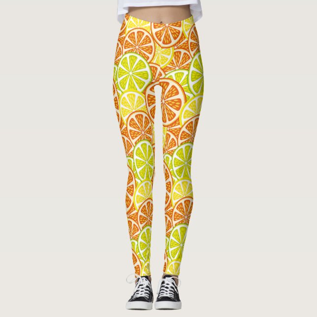 Citrust mönster leggings (Framsida)