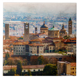 Citta Alta i Bergamo, Italien Kakelplatta