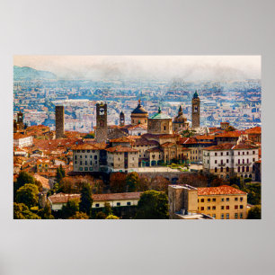 Citta Alta i Bergamo, Italien Poster
