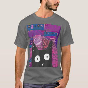 City Aesthetic Alt Cute Anime Kitten Neko Japan Mo T Shirt